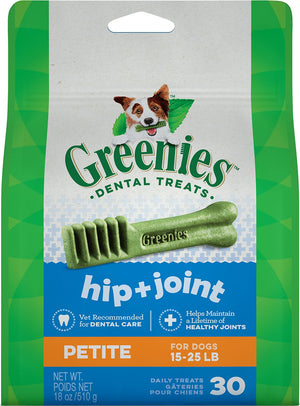 Greenies Hip & Joint Care Petite Dental Dog Treats, 30-count