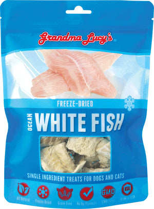 Grandma Lucy's Freeze-Dried Singles Ocean White Fish Dog & Cat Treats, 2-oz