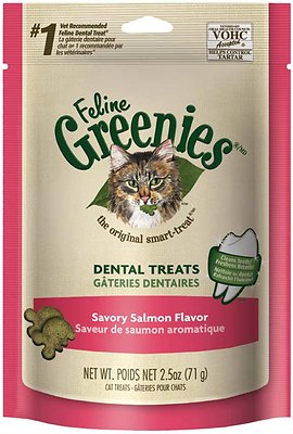 Feline Greenies Dental Treats Savory Salmon Flavor Cat Treats