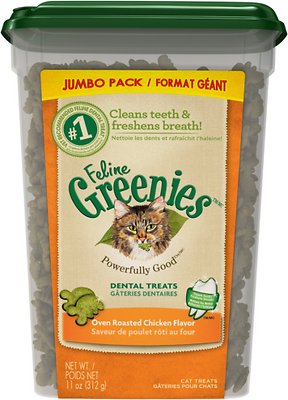 Feline Greenies Dental Treats Oven Roasted Chicken Flavor Cat Treats