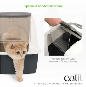 Catit Bac à litière Jumbo avec couvercle, gris
