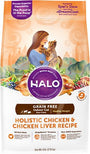 Halo Holistic Recette au poulet et foie de poulet Sans céréales pour chat d'intérieur en surpoids Croquettes pour chat