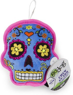 GoDog Sugar Skulls Chew Guard Squeaker Dog Toy