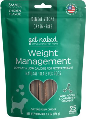Get Naked Bâtonnets à mâcher dentaires pour gestion du poids Sans céréales Friandises pour chiens
