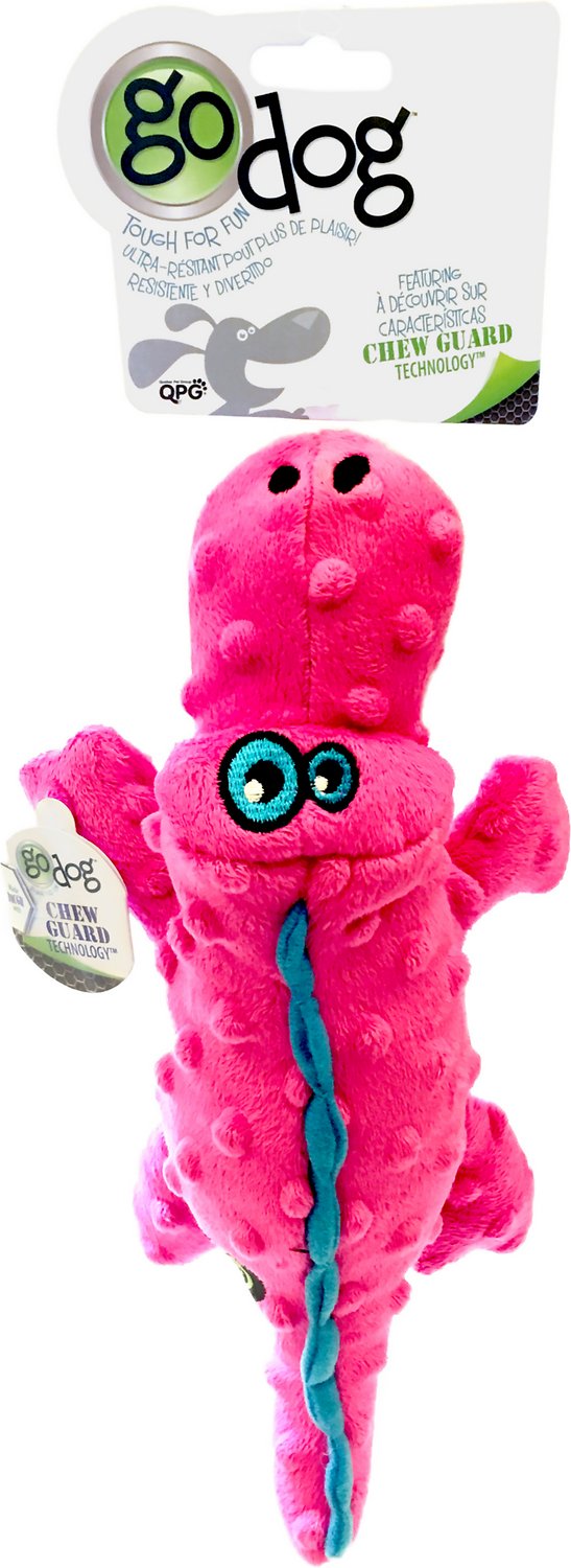 GoDog Gators Chew Guard Dog Toy, Pink
