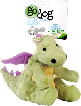 GoDog Dragons Chew Guard Dog Toy, Lime Green