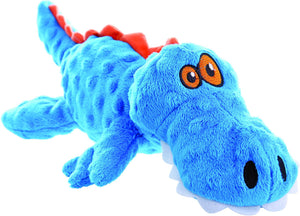 GoDog Just for Me Chew Guard Gators Dog Toy, Blue