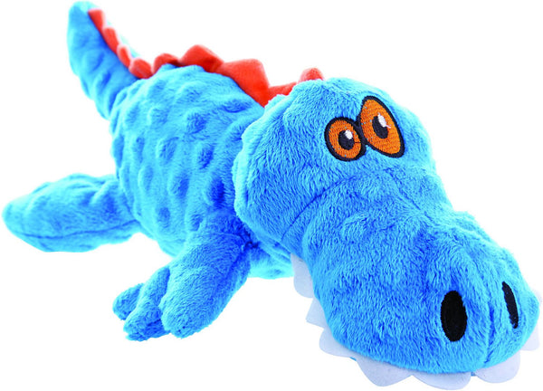 GoDog Just for Me Chew Guard Gators Dog Toy, Blue