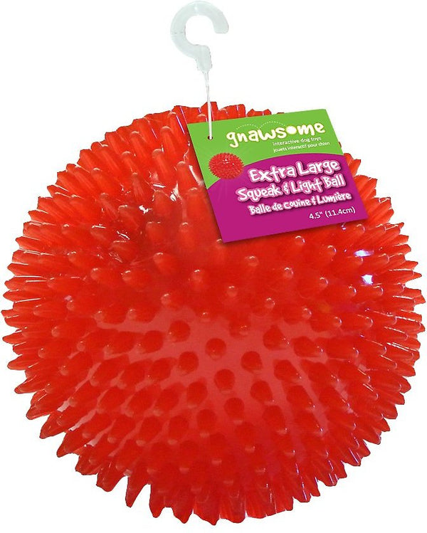 Gnawsome Squeak & Light LED Ball Dog Toy, Color Varies