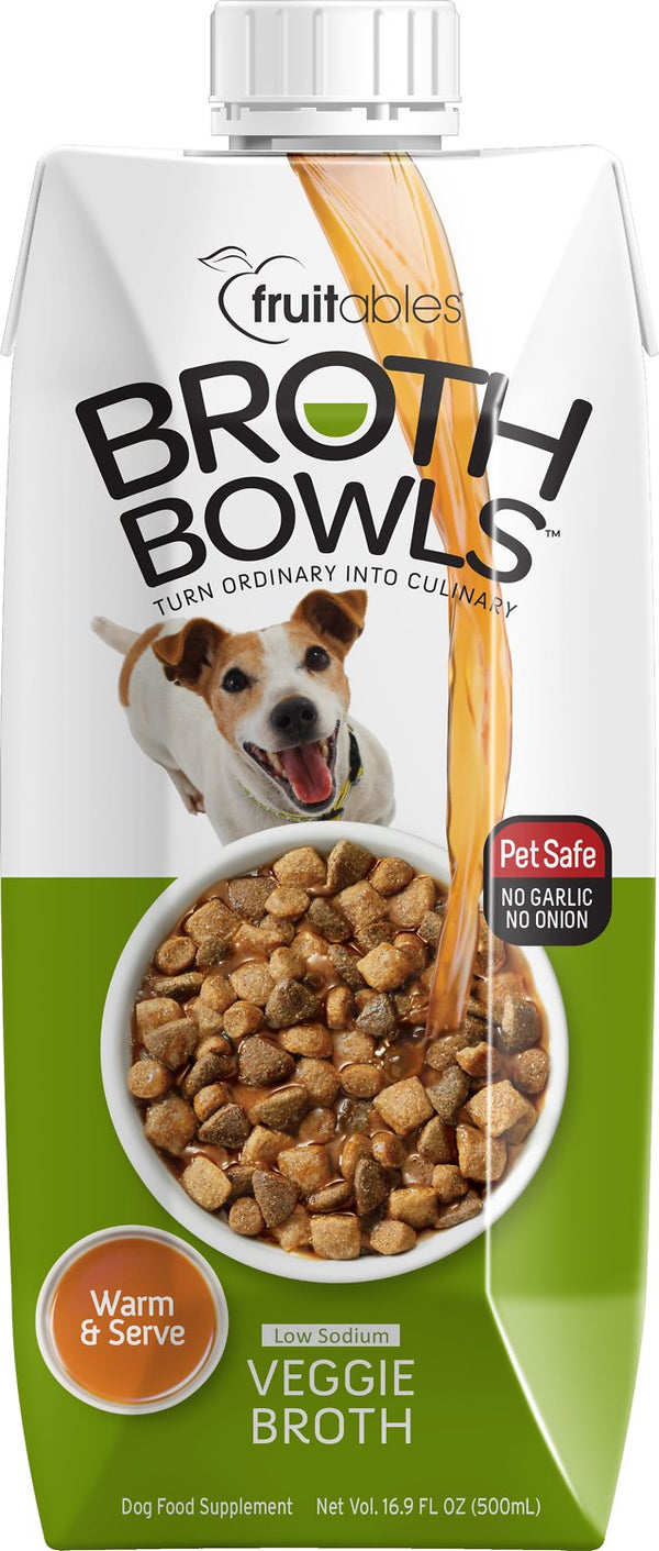 Fruitables Vegetable Broth Bowls for Dogs, 16.9-oz carton
