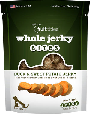 Fruitables Whole Jerky Bites Duck & Sweet Potato Dog Treats, 5-oz