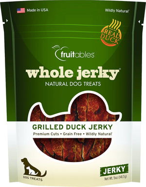 Fruitables Whole Jerky Grilled Duck Strips Dog Treats, 5-oz