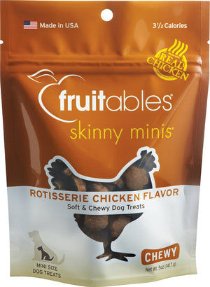 Fruitables Skinny Minis Rotisserie Chicken Flavor Soft & Chewy Dog Treats, 5-oz