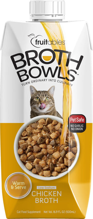 Fruitables Chicken Broth Bowls for Cats, 16.9 carton