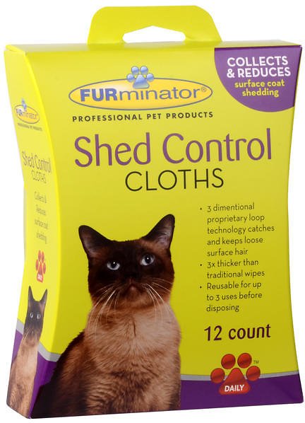 FURminator Shed Control Cat Cloths, 12-count box