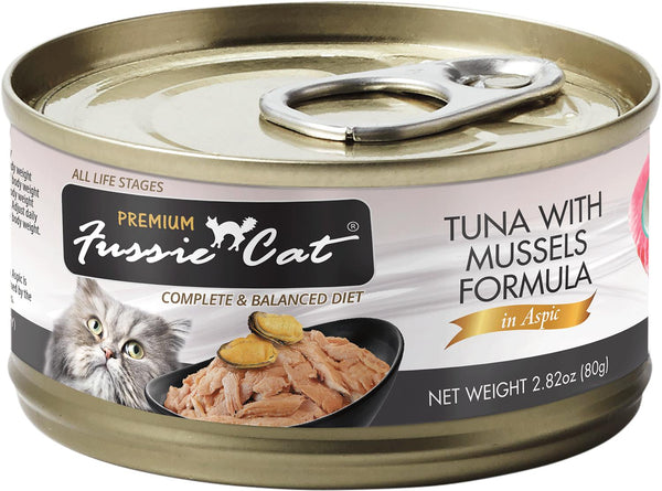 Fussie Cat Premium Tuna with Mussels in Aspic Grain-Free Wet Cat Food Can
