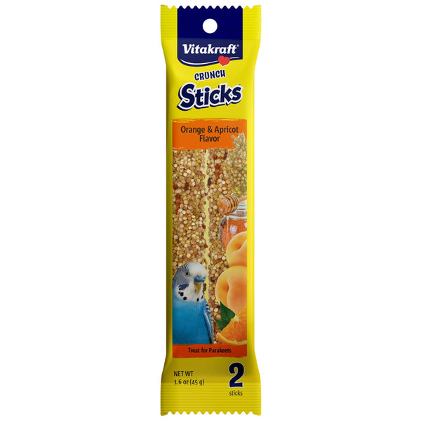 Vitakraft Crunch Sticks Whole Grains & Orange Parakeet Treats, 1.6-oz