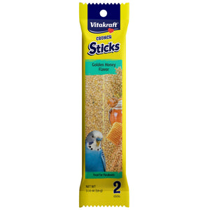 Vitakraft Crunch Sticks Whole Grains & Honey Parakeet Treats, 2.11-oz