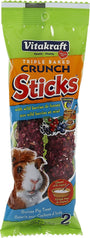 Vitakraft Triple Baked Crunch Sticks with Wild Berries & Honey Guinea Pig Treat, 2-pack