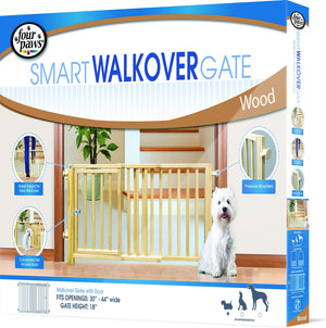 Four Paws Smart Walk-Over Wood Gate