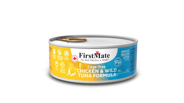 FirstMate 50/50 Formula Cage-Free Chicken & Wild Tuna Wet Cat Food Can