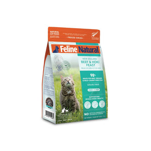 Feline Natural New Zealand Beef & Hoki Feast Freeze-Dried Cat Food & Topper, 11-oz|320-gram