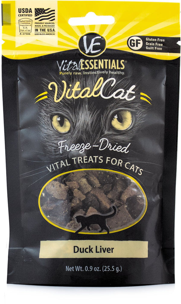 Vital Essentials Vital Cat Treats Duck Liver Freeze-Dried Cat Treats, 0.9-oz