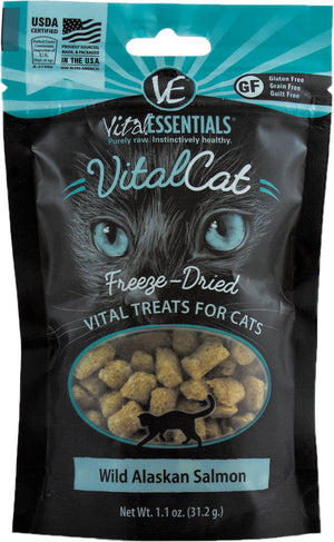 Vital Essentials Vital Cat Treats Wild Alaskan Salmon Freeze-Dried Cat Treats, 1.1-oz