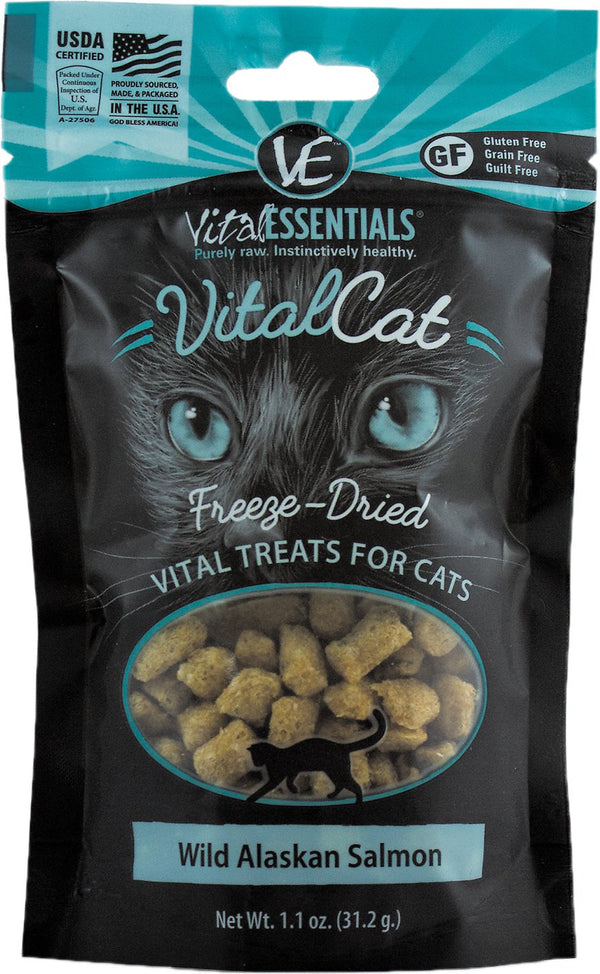 Vital Essentials Vital Cat Treats Wild Alaskan Salmon Freeze-Dried Cat Treats, 1.1-oz
