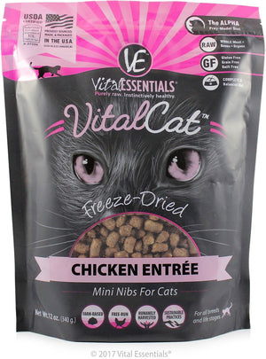 Vital Essentials Vital Cat Chicken Mini Nibs Entree Freeze-Dried Cat Food, 12-oz