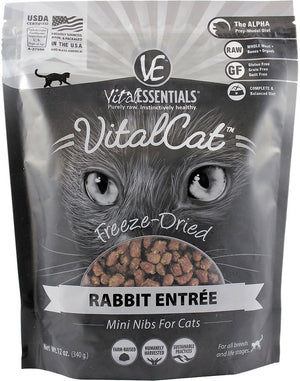 Vital Essentials Vital Cat Rabbit Mini Nibs Entree Freeze-Dried Cat Food, 12-oz