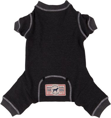 fabdog Thermal Dog Pajamas, Charcoal