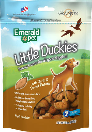 Emerald Pet Little Duckies with Duck & Sweet Potato Dog Treats, 5-oz