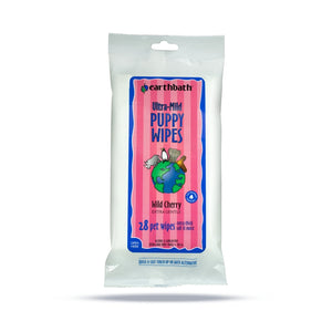 Earthbath Ultra-Mild Puppy Wipes, Wild Cherry, 28- count