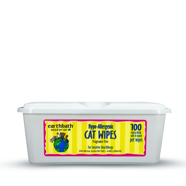 Earthbath Cat Wipes, Hypo-Allergenic & Fragrance Free, 100-count