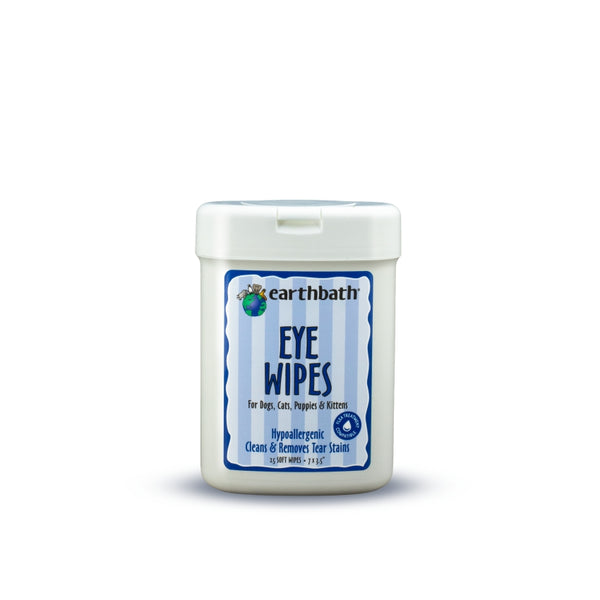 Earthbath Eye Wipes for Dogs & Cats, Hypo-Allergenic, 25 count