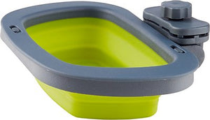 Dexas Collapsible Kennel Pet Bowl, Gray/Green