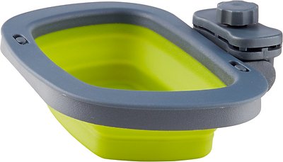 Dexas Collapsible Kennel Pet Bowl, Gray/Green