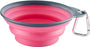 Dexas Collapsible Travel Cup with Carabiner, Gray/Pink