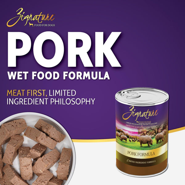 Zignature Pork Limited Ingredient Formula Wet Dog Food Can