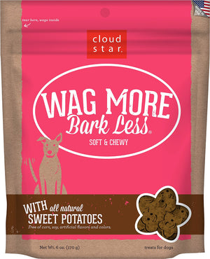 Cloud Star Wag More Bark Less Friandises molles et moelleuses aux patates douces pour chiens, 6 oz