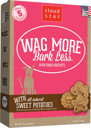 Cloud Star Wag More Bark Less Oven Baked with Sweet Potatoes Dog Treats, 16-oz