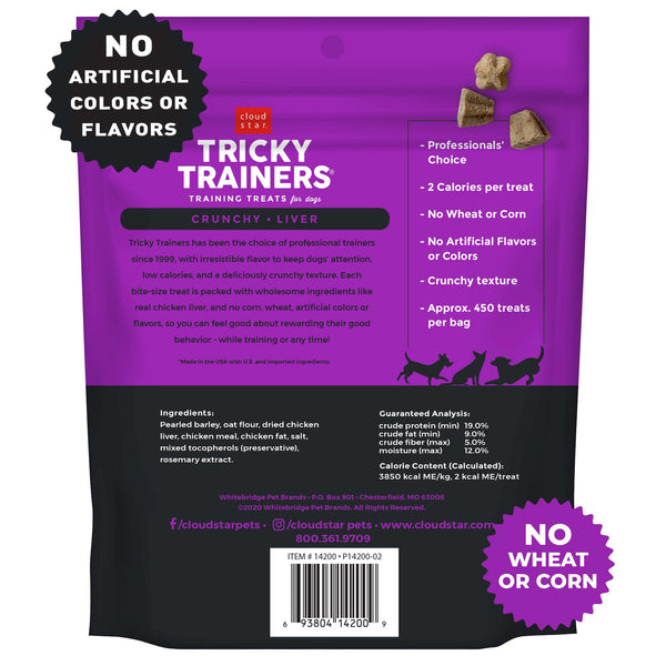 Cloud Star Crunchy Tricky Trainers Liver Flavor Dog Treats, 8-oz