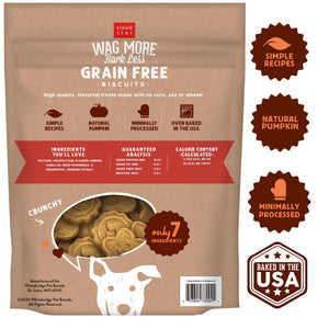 Cloud Star Wag More Bark Less Grain Free Pumpkin Flavor Dog Treats, 2.5-lb