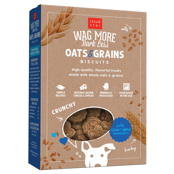 Cloud Star Wag More Bark Less Oven Baked with Bacon, Cheese & Apples Dog Treats