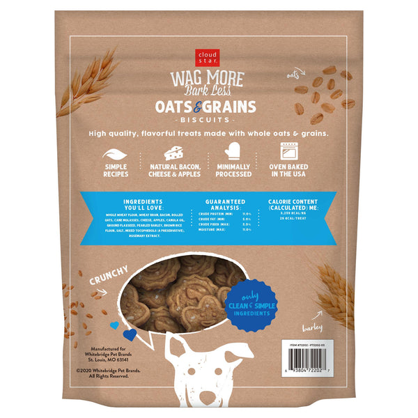 Cloud Star Wag More Bark Less Oven Baked with Bacon, Cheese & Apples Dog Treats