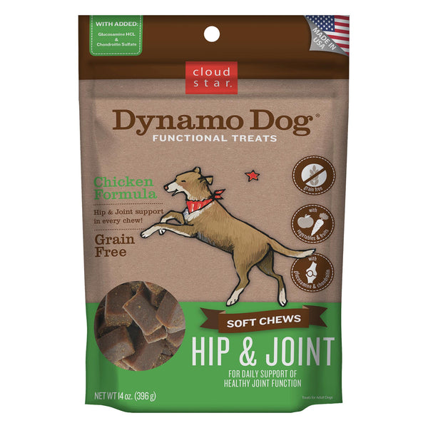 Cloud Star Dynamo Dog Croquettes molles pour hanches et articulations au poulet Friandises pour chiens