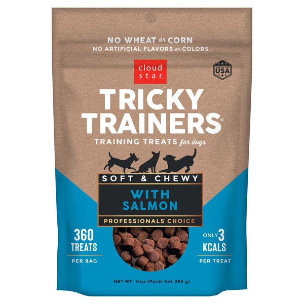 Cloud Star Chewy Tricky Trainers Salmon Flavor Dog Treats