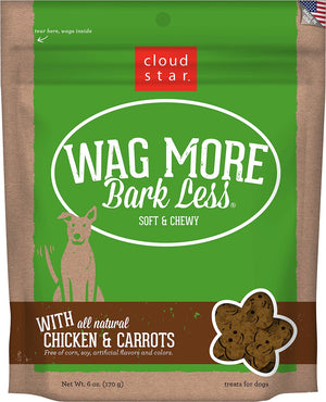 Cloud Star Wag More Bark Less friandises molles et moelleuses au poulet et aux carottes pour chiens, 6 oz
