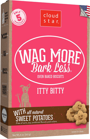 Cloud Star Wag More Bark Less Itty Bitty Oven Baked with Sweet Potatoes Dog Treats, 8-oz